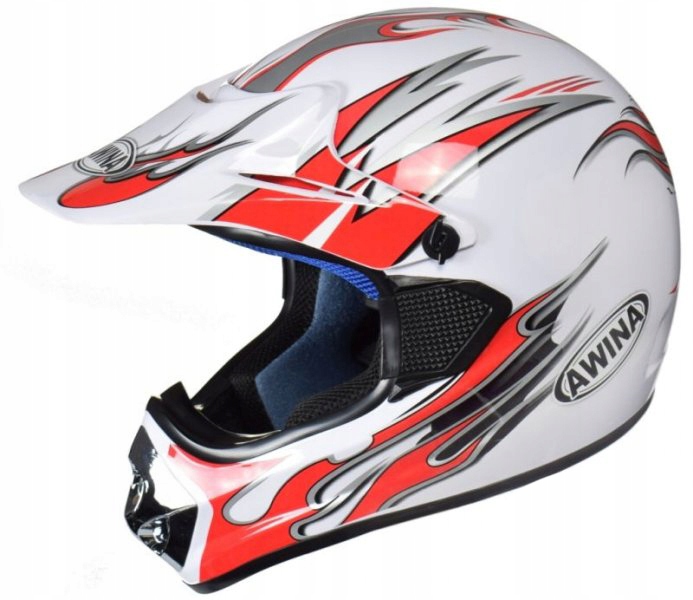 PRILBA AWINA L BIELA ČERVENÁ GRAF ENDURO TN-8686-30