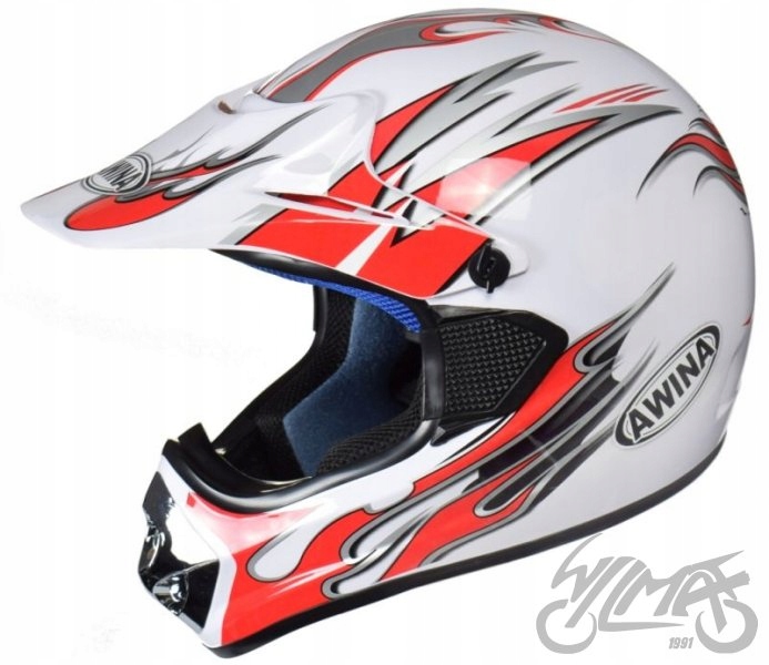 PRILBA AWINA S BIELA ČERVENÁ GRAF ENDURO TN-8686-30