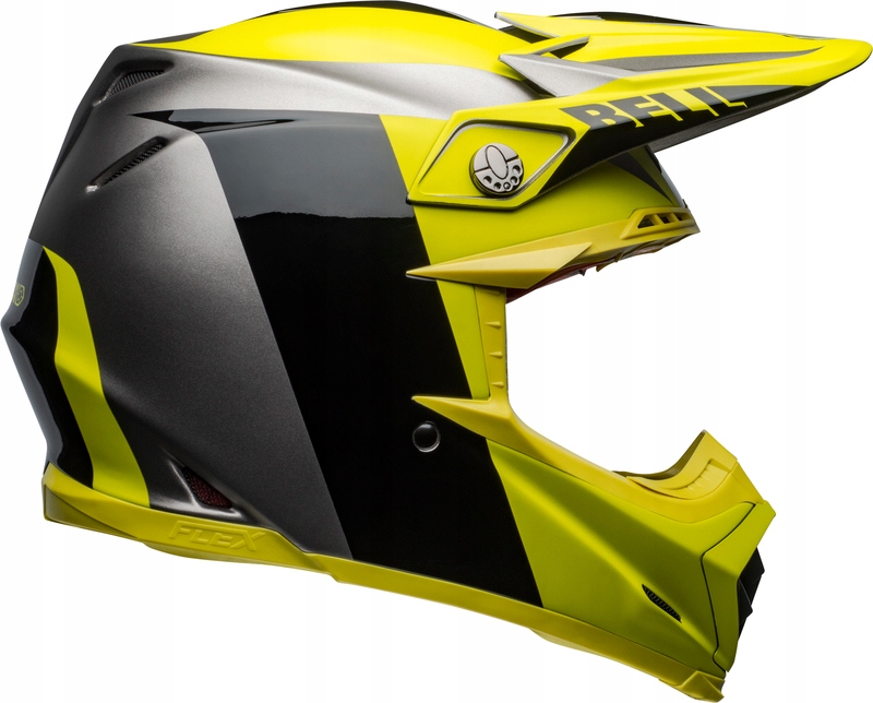 PRILBA BELL MOTO-9 FLEX DIVISION ČIERNA / HI VIZ / ŠEDÁ L
