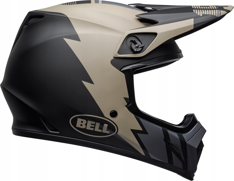 PRILBA BELL MX-9 MIPS STRIKE MATNÁ KHAKI / ČIERNA L.