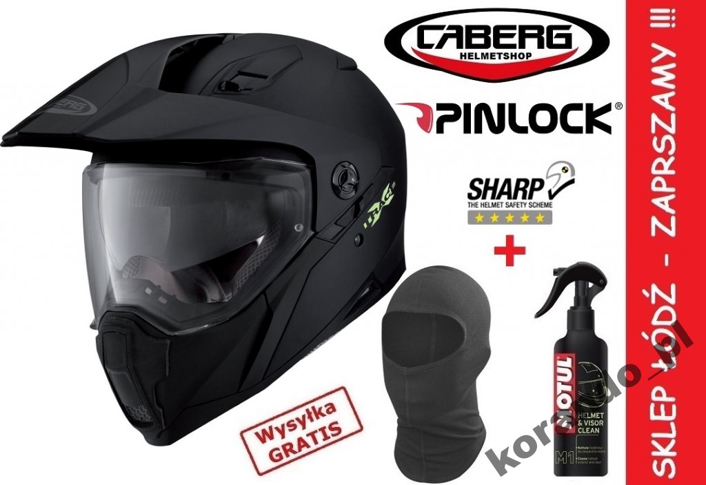PRILBA CABERG XTRACE ENDURO 3v1 MATNÁ ČIERNA ENDURO L