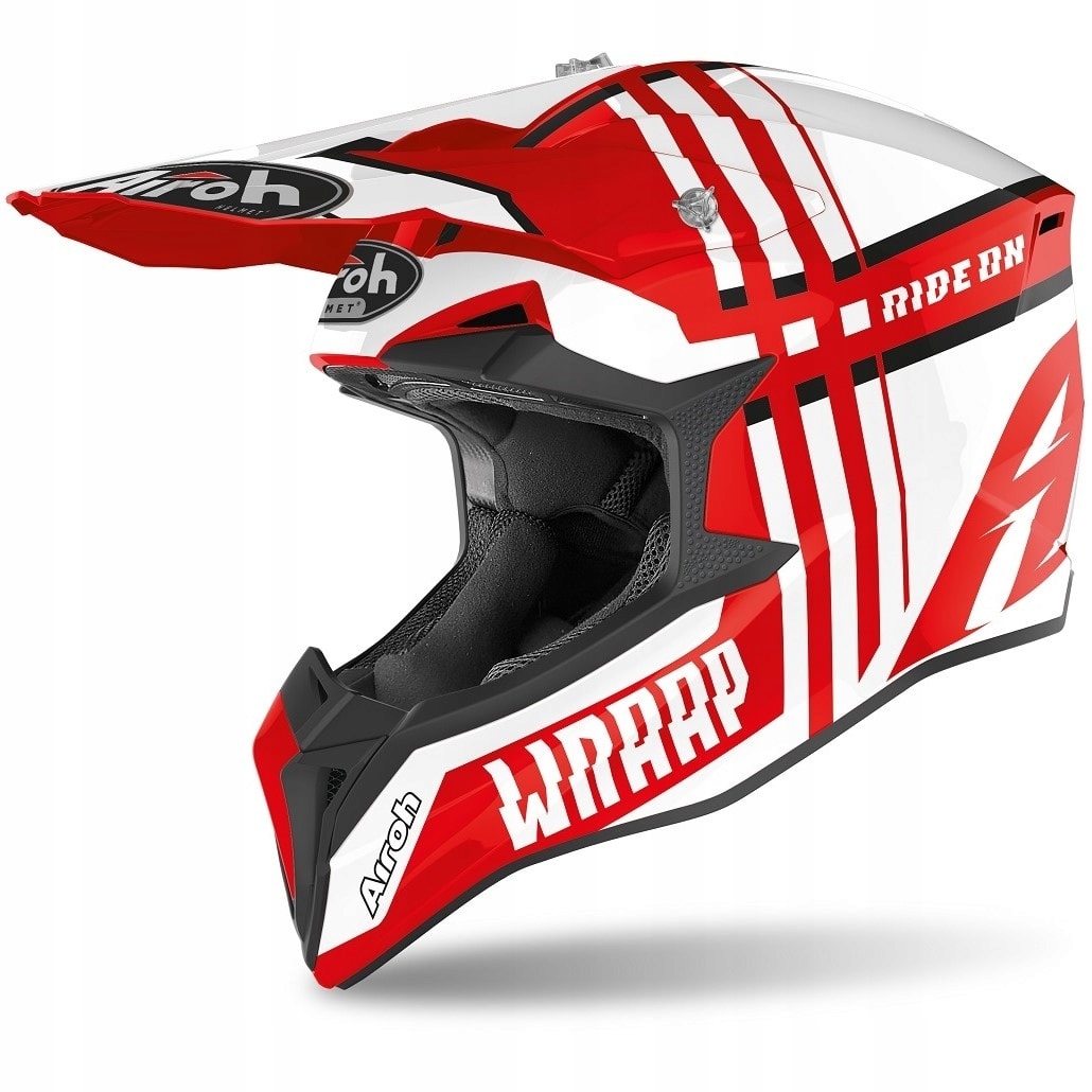 PRILBA CROSS AIROH WRAAP BROKEN RED GLOSS R. XL