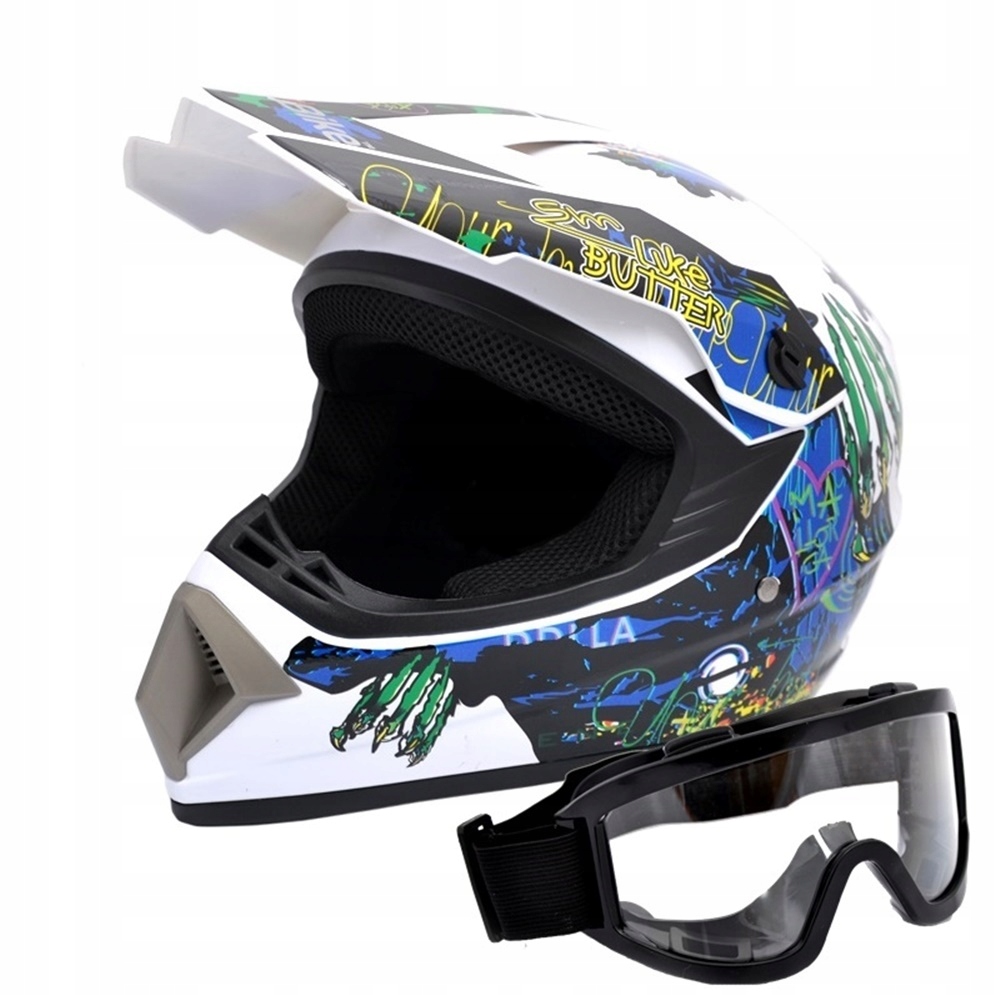 PRIEBEŽNÁ PRILBA SVETLO ENDURO QUAD ATV S + OKULIARE