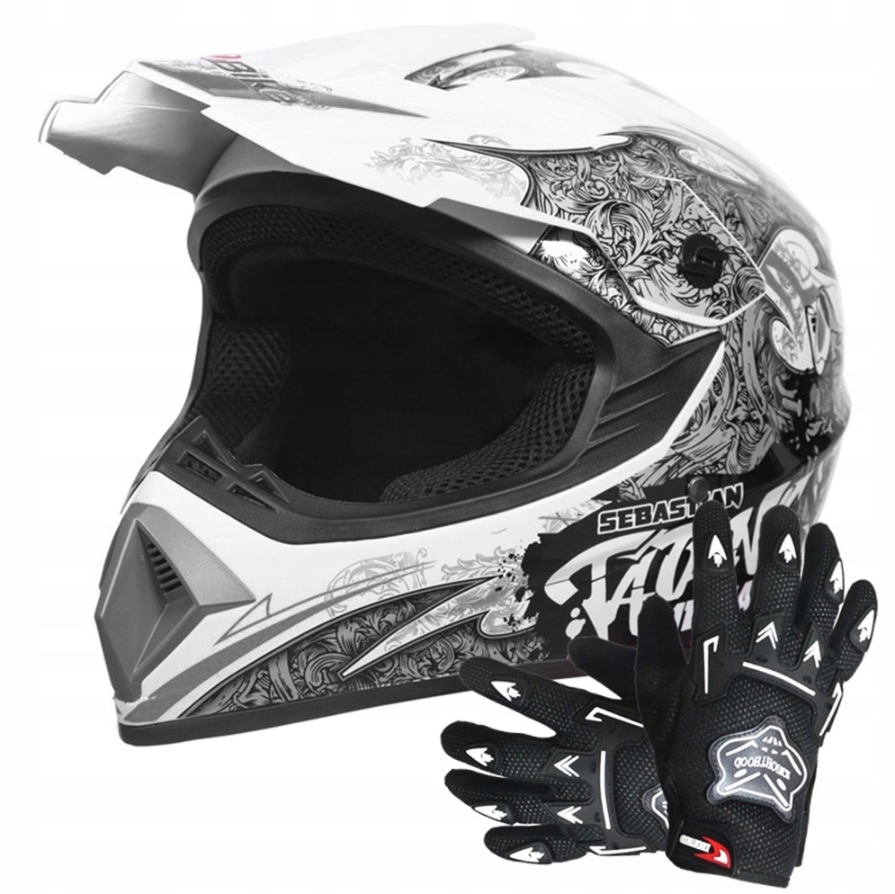 PRILBA NA KRÍŽE ĽAHKÉ ENDURO QUAD ATV XL + RUKAVICE
