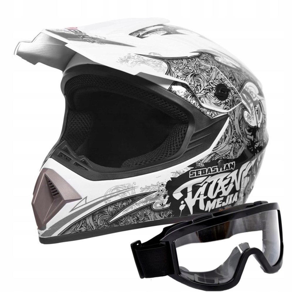 PRIEBEŽNÁ PRILBA SVETLO ENDURO QUAD ATV XS + OKULIARE