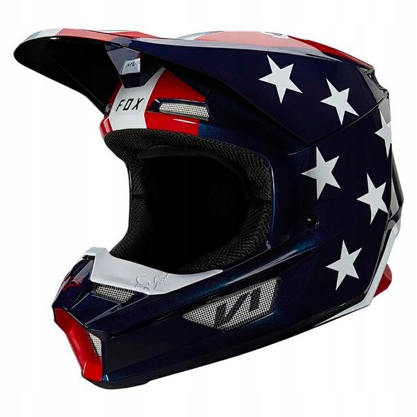 Terénna prilba KASK FOX V-1 ULTRA BIELA / ČERVENÁ / MODRÁ L.