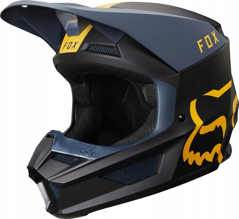 PRILBA FOX V-1 V1 MATA NAVY / ŽLTÁ (L)