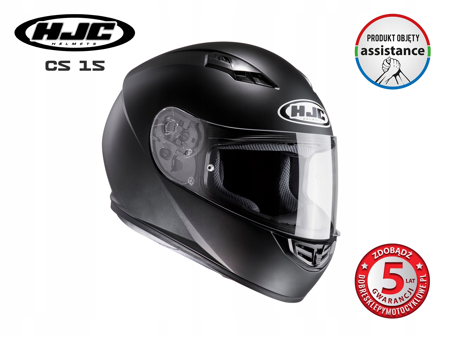 PRILBA HJC CS-15 SEMI FLAT BLACK S + ZADARMO
