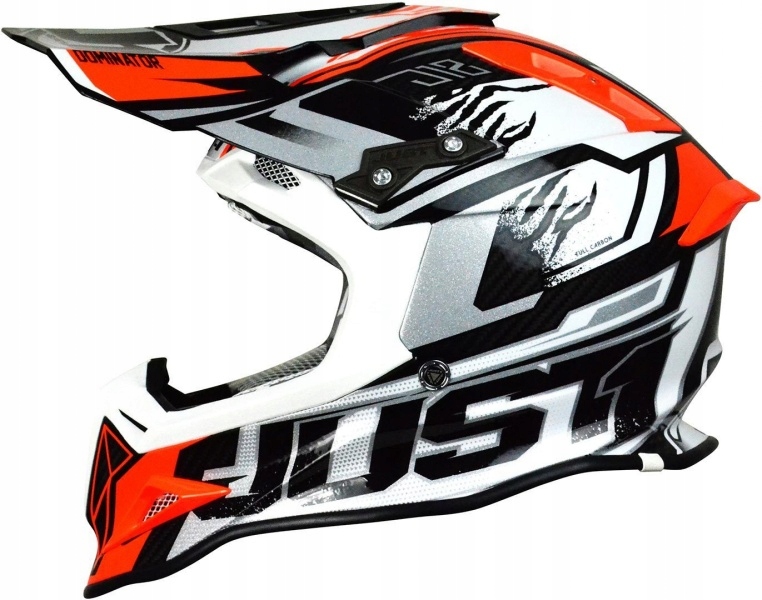 PRILBA JUST1 DOMINATOR BIELOČERVENÁ S ENDURO