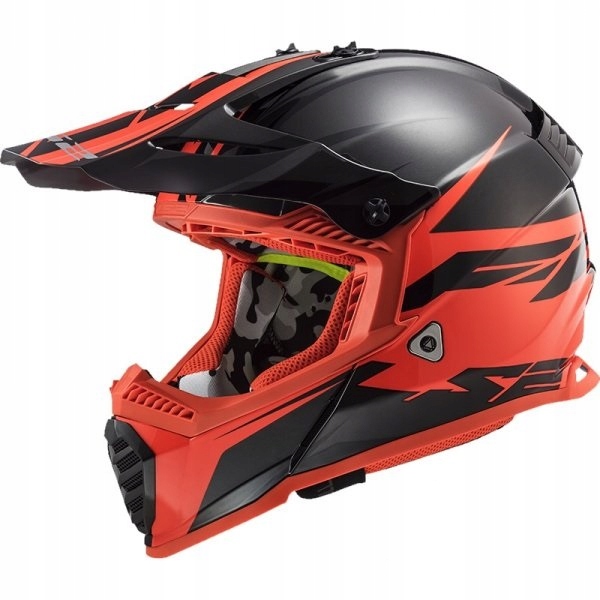 PRILBA LS2 CROSS MX437 FAST EVO ROAR BLACK RED L