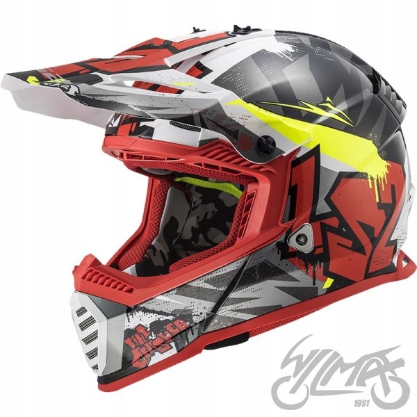 PRILBA LS2 FAST MX437 FAST EVO MINI CRUSHER BL.ČERVENÁ M.