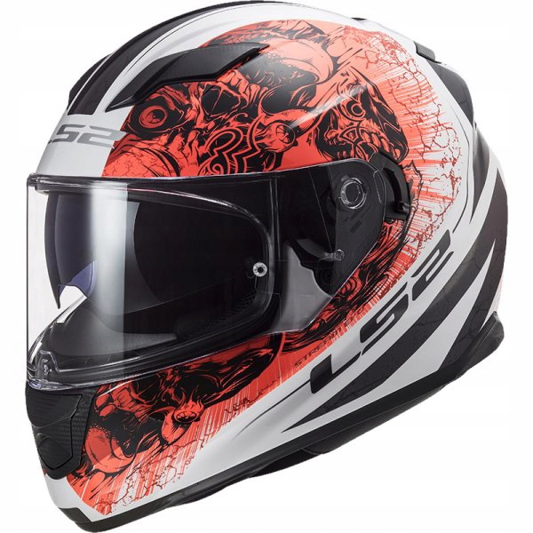 Prilba LS2 FF320 STREAM EVO THRONE WHITE ORANGE M.