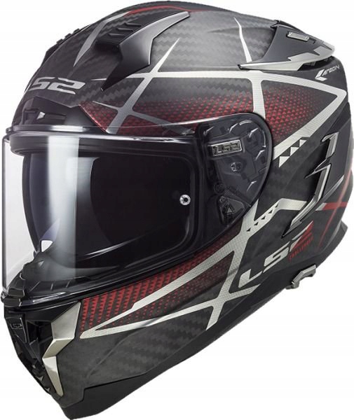 KASK LS2 FF327 CHALLENGER C CARBON KONIC RED M