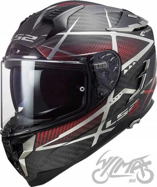 KASK LS2 FF327 CHALLENGER CT2 CARBON KONIC RED M