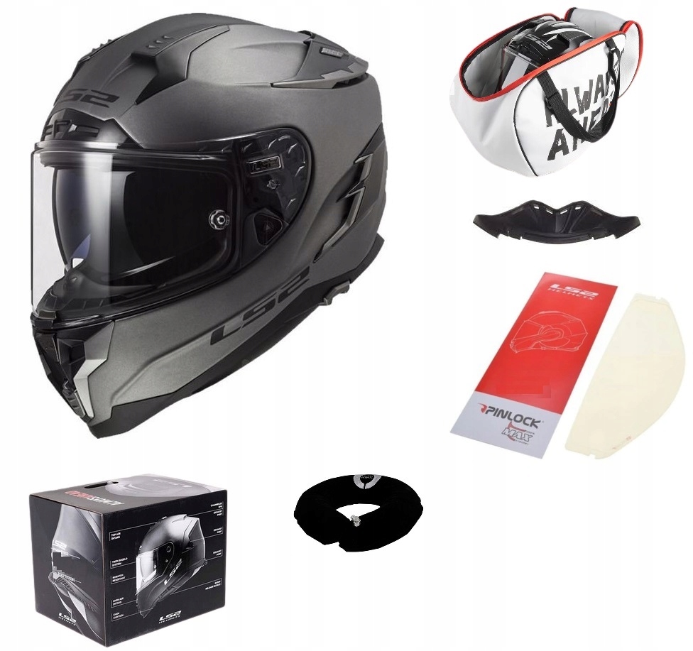 KASK LS2 FF327 CHALLENGER PEVNÝ MATNÝ TITÁN PINLOCK