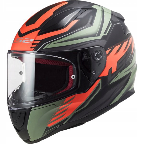 KASK LS2 FF353 RAPID GALE MATNÁ ČIERNA ČERVENÁ ZELENÁ Ľ