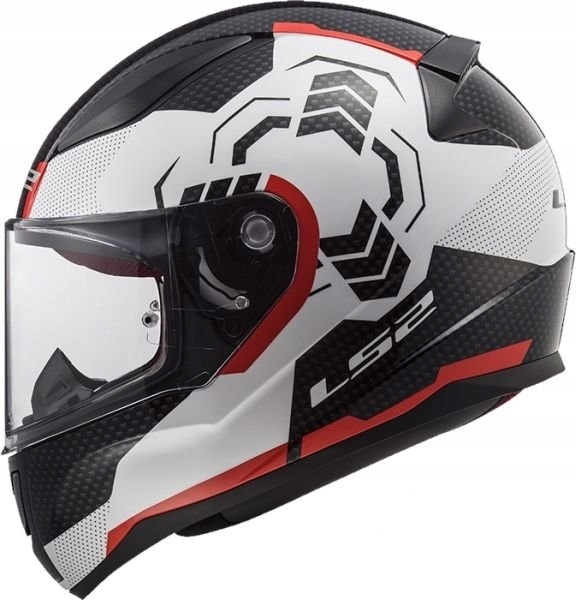 PRILBA LS2 FF353 RAPID GHOST BIELA ČIERNA ČERVENÁ L 60 CM