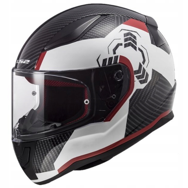 PRILBA LS2 FF353 RAPID GHOST BIELA ČIERNA ČERVENÁ L