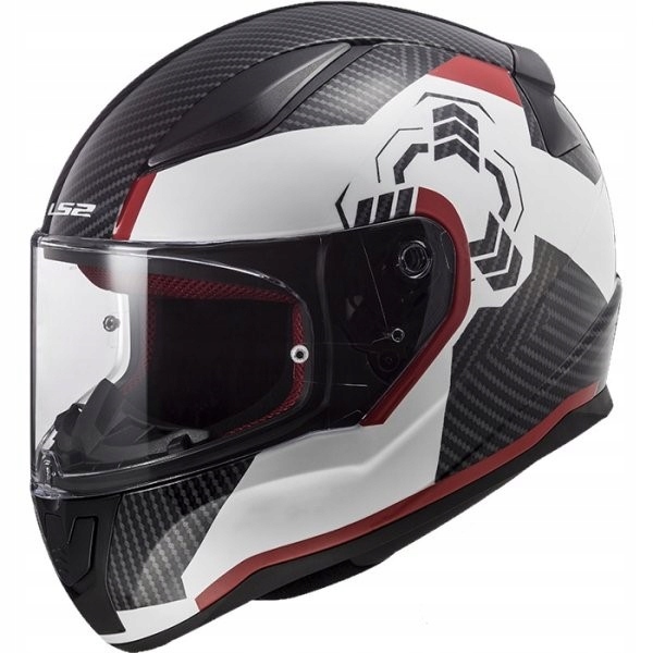 Prilba LS2 FF353 RAPID GHOST WHITE BLACK RED S