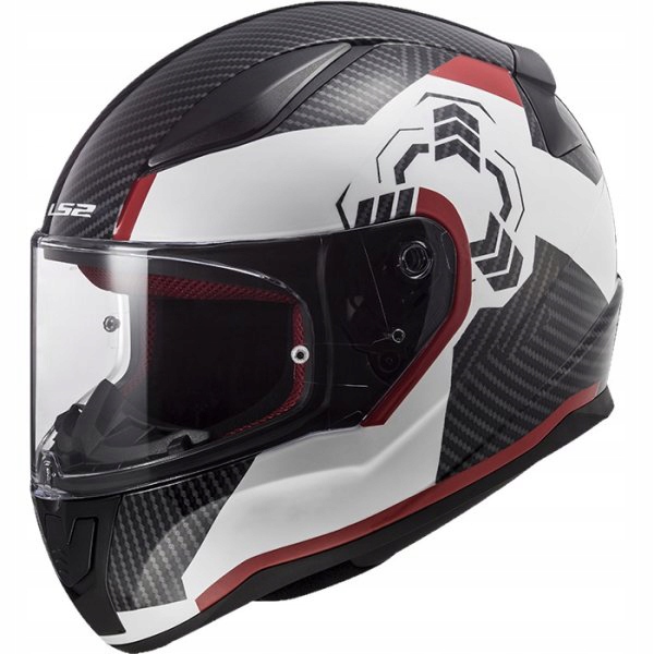 PRILBA LS2 FF353 RAPID GHOST WHITE BLACK RED XXXL