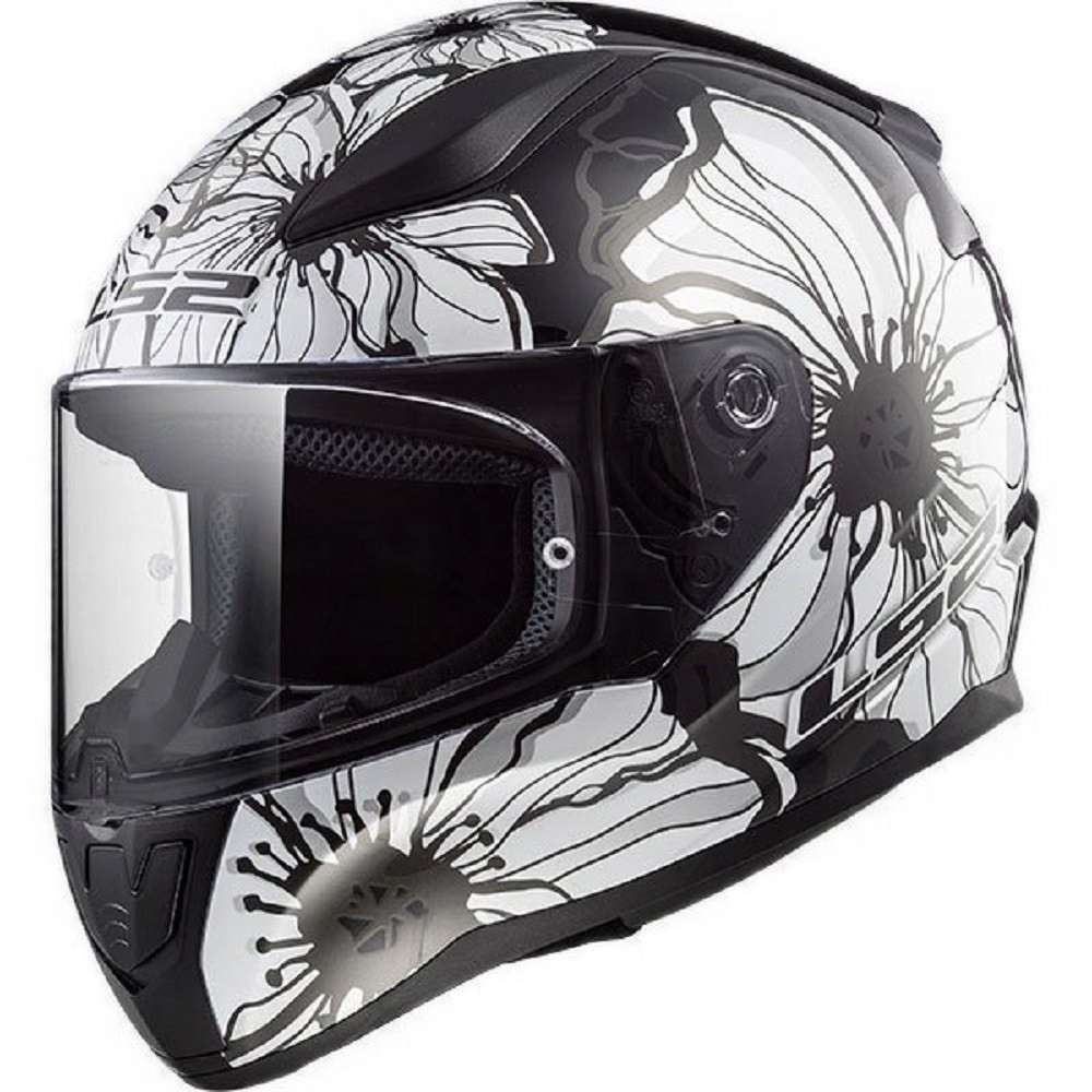 KASK LS2 FF353 RAPID POPPIES ČIERNE BIELE L (59-60)