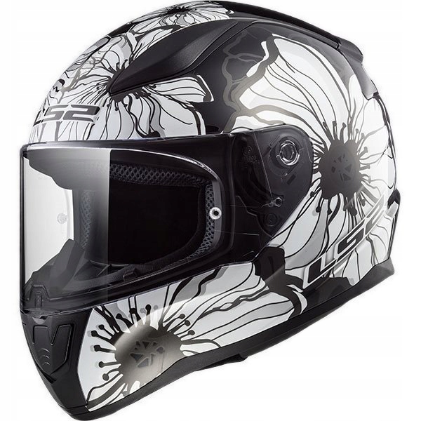 KASK LS2 FF353 RAPID POPPIES ČIERNE BIELE Ľ