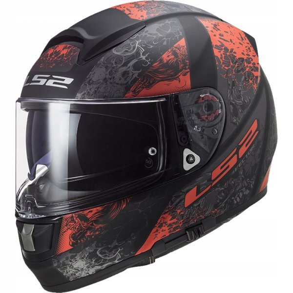KASK LS2 FF397 VECTOR FT2 SWIPE MATNÁ ČIERNA ČERVENÁ Ľ