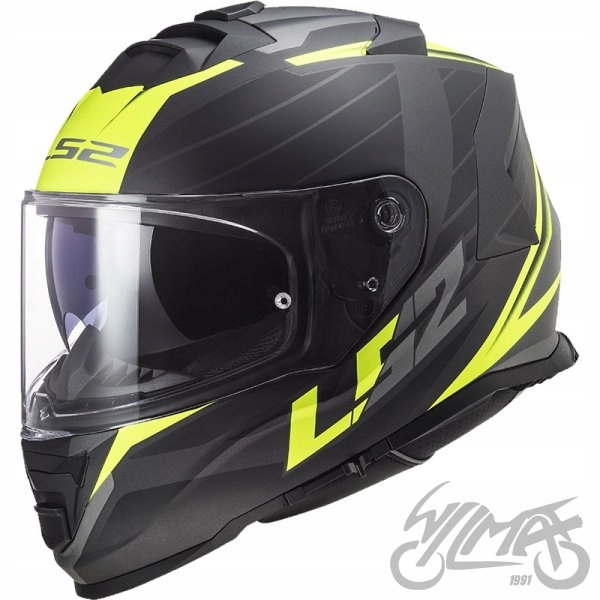 PRILBA LS2 FF800 STORM NERVE MATBLACK H-V YEL r.XS