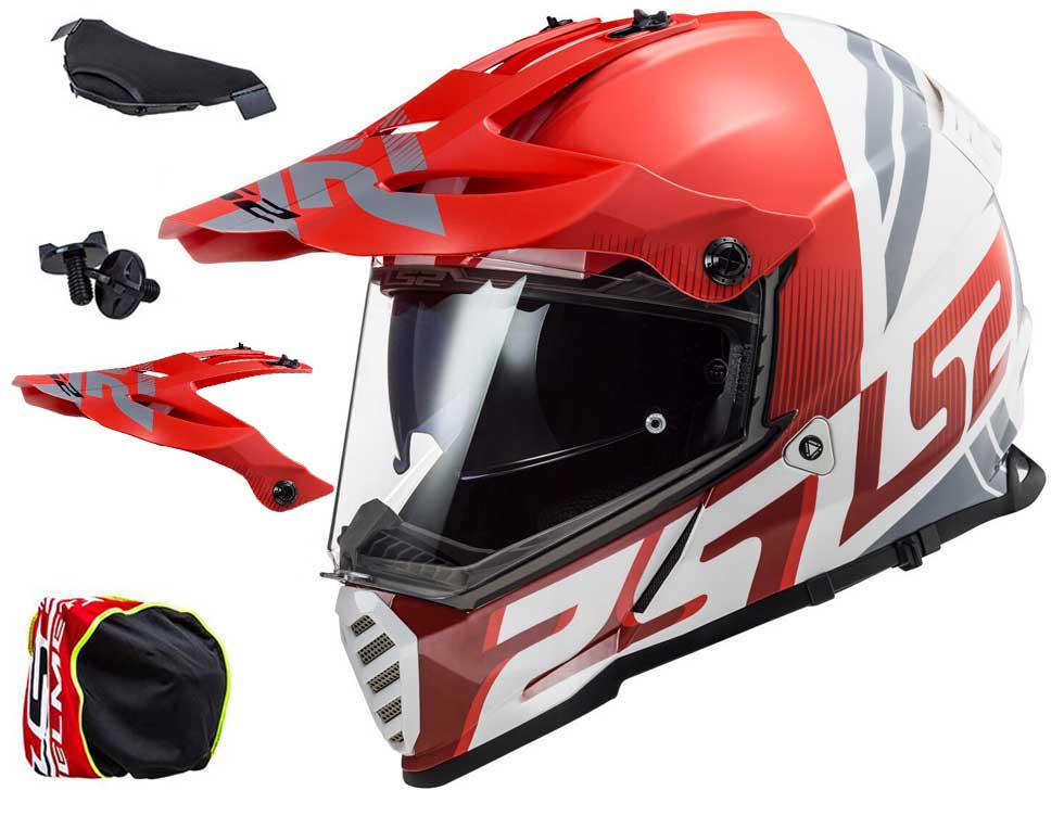Prilba LS2 MX436 PIONEER EVO EVOLVE RED OFFROAD M