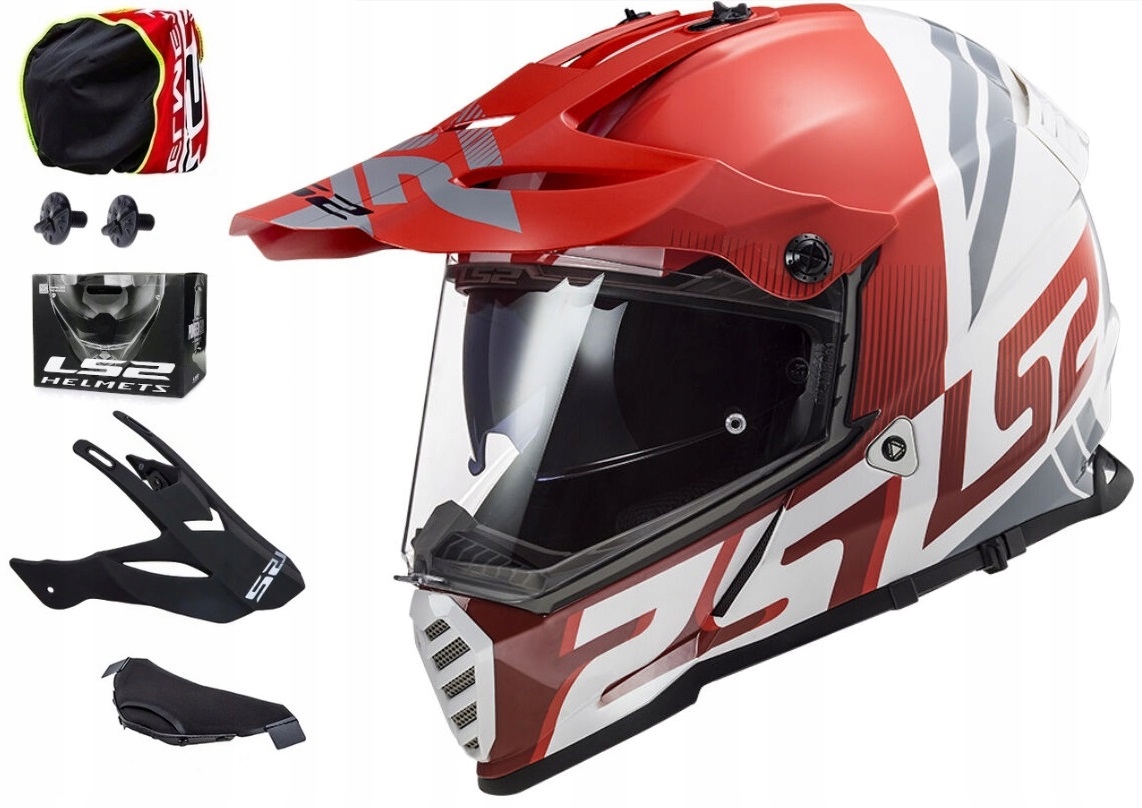 Prilba LS2 MX436 PIONEER EVO EVOLVE RED WHITE M