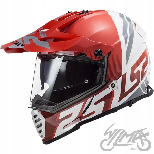 Prilba LS2 MX436 PIONEER EVO EVOLVE RED WHITE WHITE. XXL