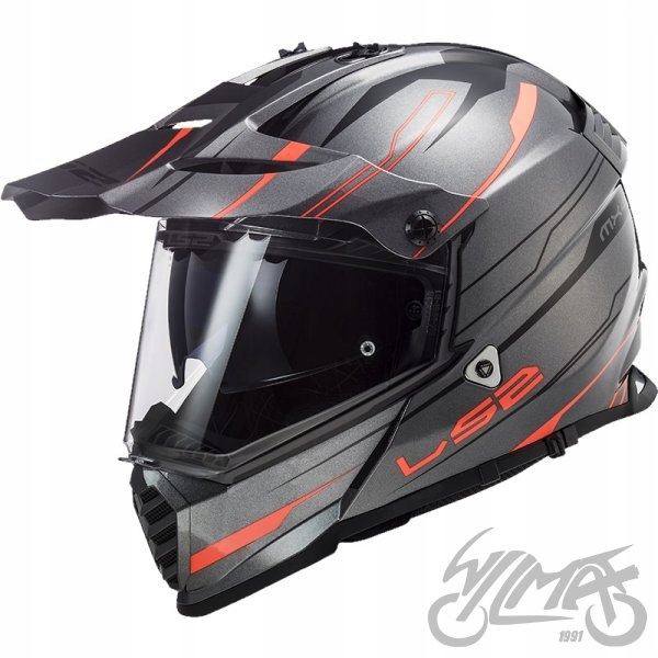 PRILBA LS2 MX436 PIONEER EVO KNIGHT TITANOVÁ ORANŽOVÁ 3XL