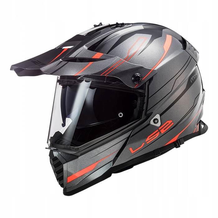 Prilba LS2 MX436 PIONEER EVO KNIGHT TITANOVÁ ORANŽOVÁ