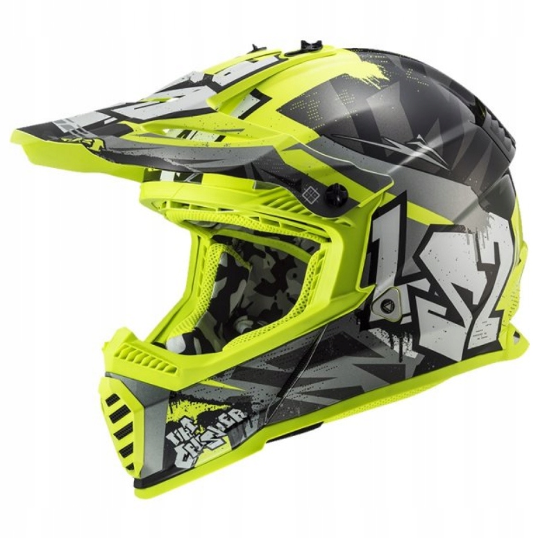 PRILBA LS2 MX437 FAST EVO DRTIČ ČIERNY H-V YEL. XL