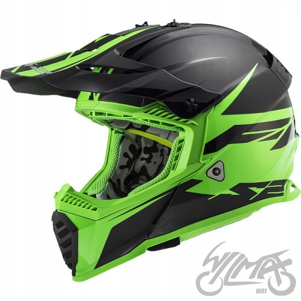 Prilba LS2 MX437 FAST EVO ROAR ČIERNA ZELENÁ ZELENÁ XXL