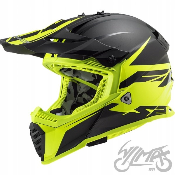 PRILBA LS2 MX437 FAST EVO ROAR ČIERNA H-V ŽLTÁ XXL