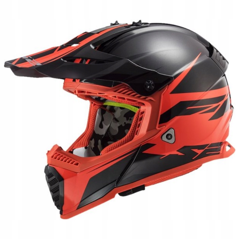 PRILBA LS2 MX437 FAST EVO ROAR BLACK RED L