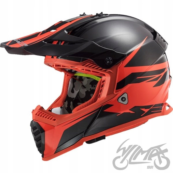 PRILBA LS2 MX437 FAST EVO ROAR BLACK RED XL