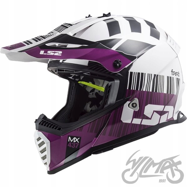 PRILBA LS2 MX437 FAST EVO XCODE WHITE VIOLET M 2020