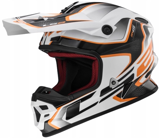 KASK LS2 MX456 SVETELNÝ KOMPAS BIELA ORANŽOVÁ R.M