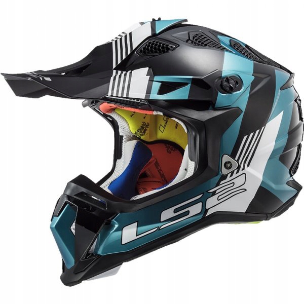 PRILBA LS2 MX470 SUBVERTER MAX BLACK TURQUOISE XS