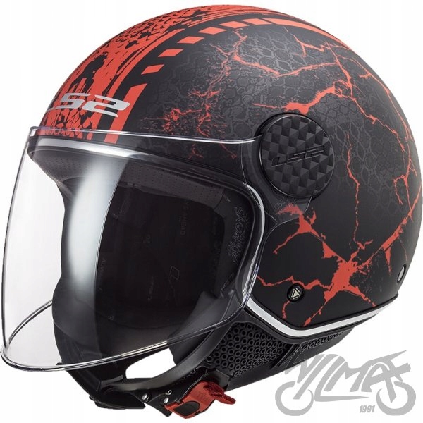 PRILBA LS2 OF558 SPHERE LUX SNAKE MAT BLACK RED r.L