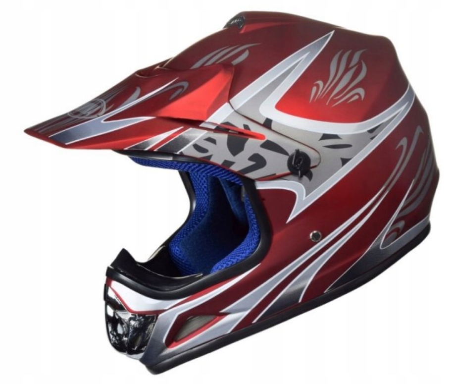 MINI ENDURO PRILBA 47-48 cm TN-8696 MATNÁ ČERVENÁ