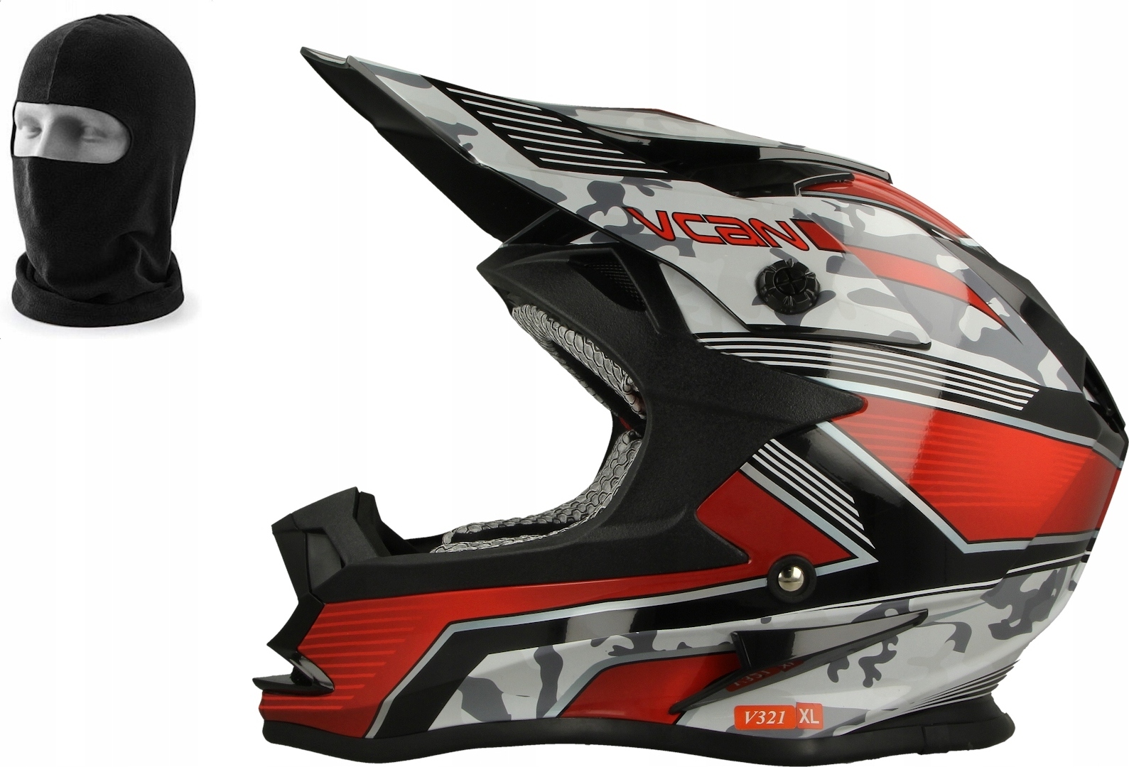 PRILBA MOTO CROSS VCAN V321 + BALACLAVA Veľkosť: M