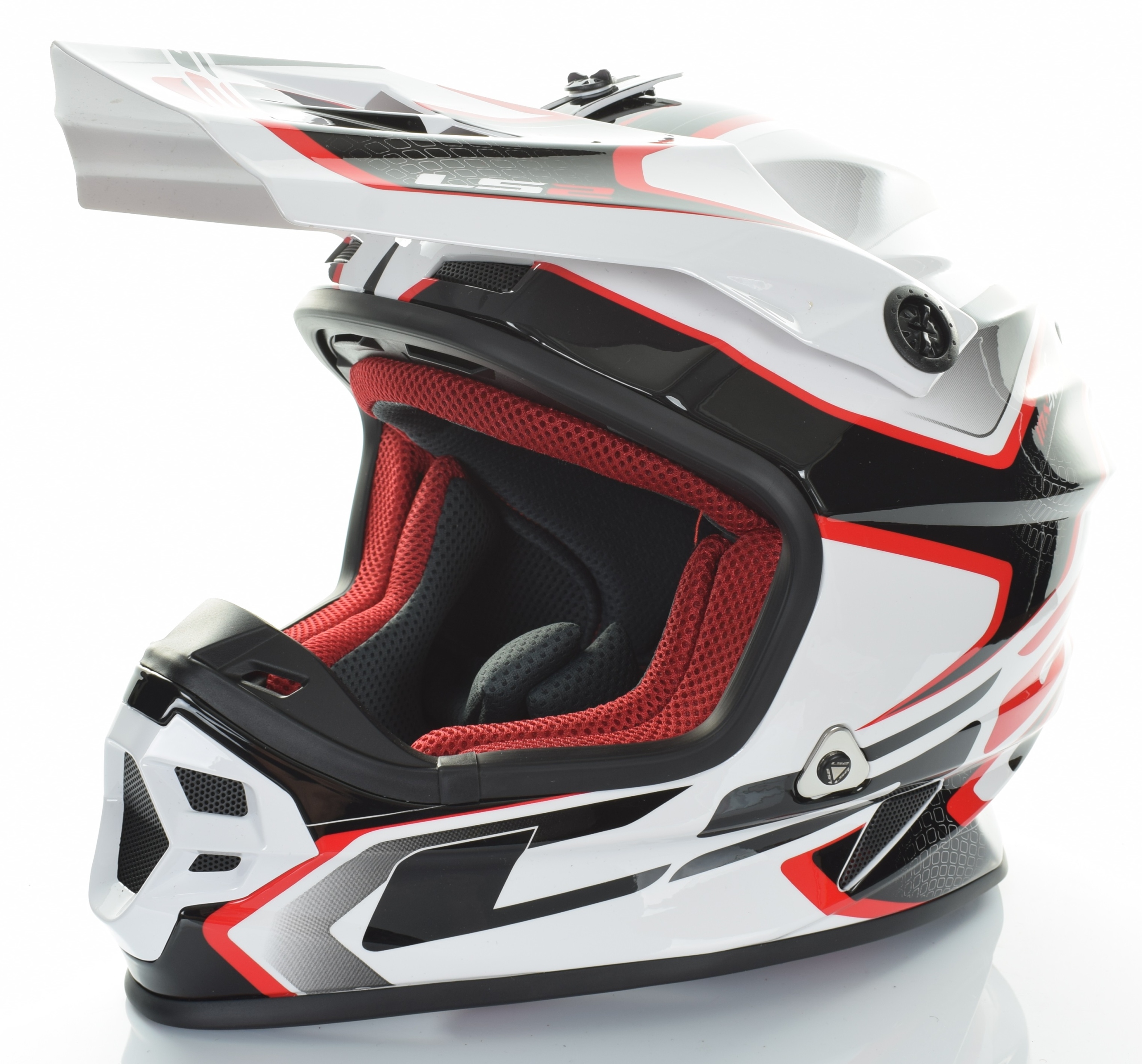 PRILBA MOTO X CROSS ENDURO LS2 MX456 COMPASS XL ČERVENÁ