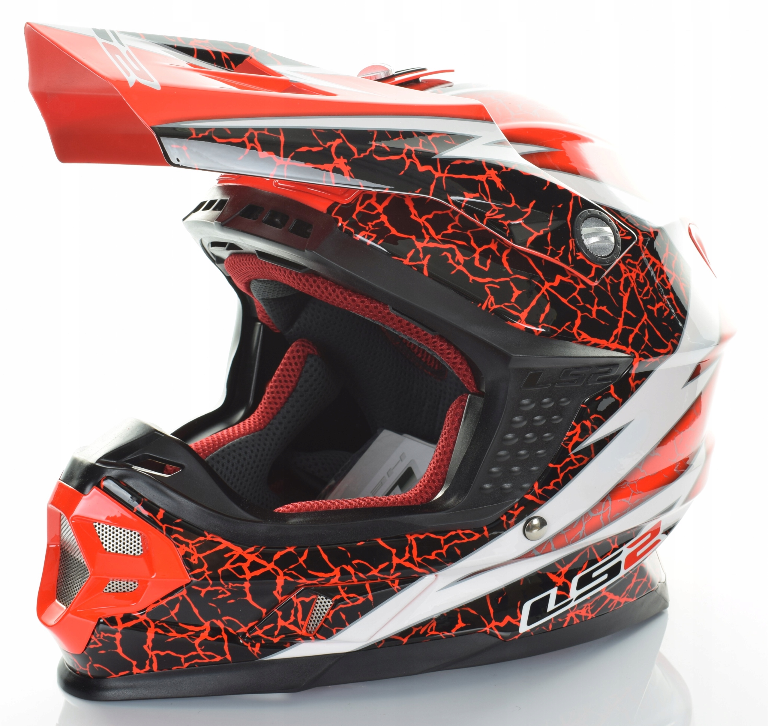 PRILBA MOTO X CROSS ENDURO LS2 MX456 CRAZE XL ČERVENÁ