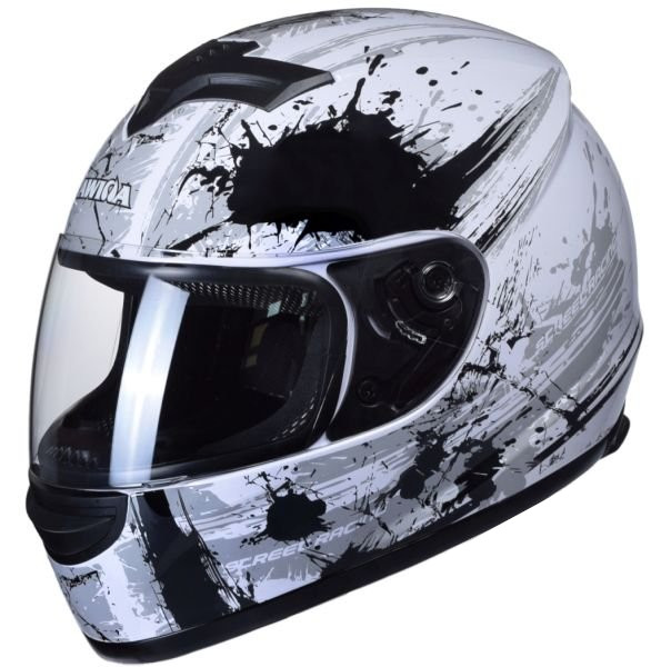 PRILBA INTEGRÁLNA MOTOCYKLA AWINA S BIELOU ŠEDOU