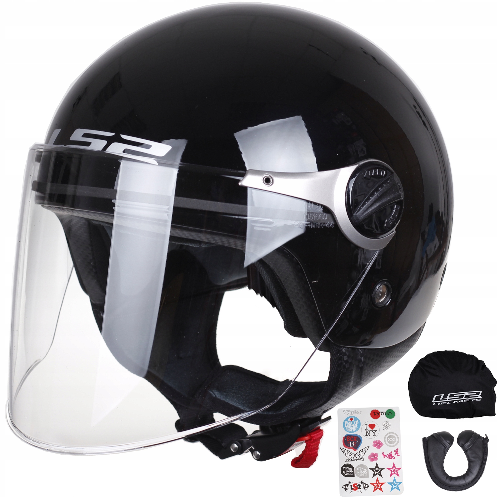 DETSKÁ OTVORENÁ PRILBA MOTOCYKLOV LS2 WUBY ČIERNA