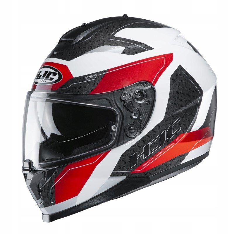 PRILBA NA MOTOCYKLE HJC C70 CANEX BIELA / ČIERNA / ČERVENÁ S.