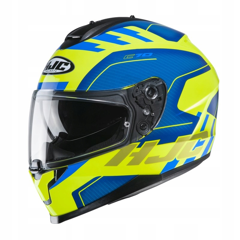 MOTOCYKLOVÁ PRILBA HJC C70 KORO MODRÁ / FLO ŽLTÁ XL